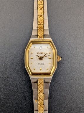 Elgin Two-Tone Diamond Accent Ladies Watch - Gold & Silver